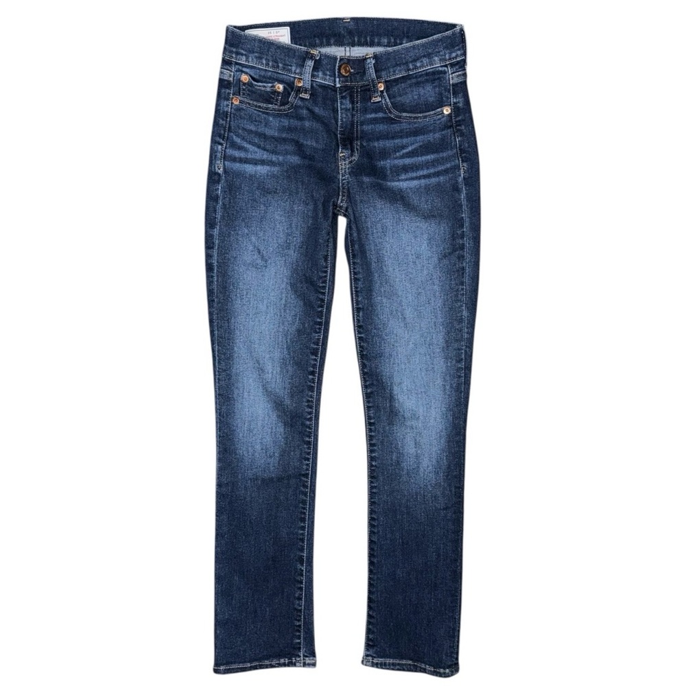 GAP Mid Rise Classic Straight Jeans Dark Wash Petite Size 25 / 0P High Stretch